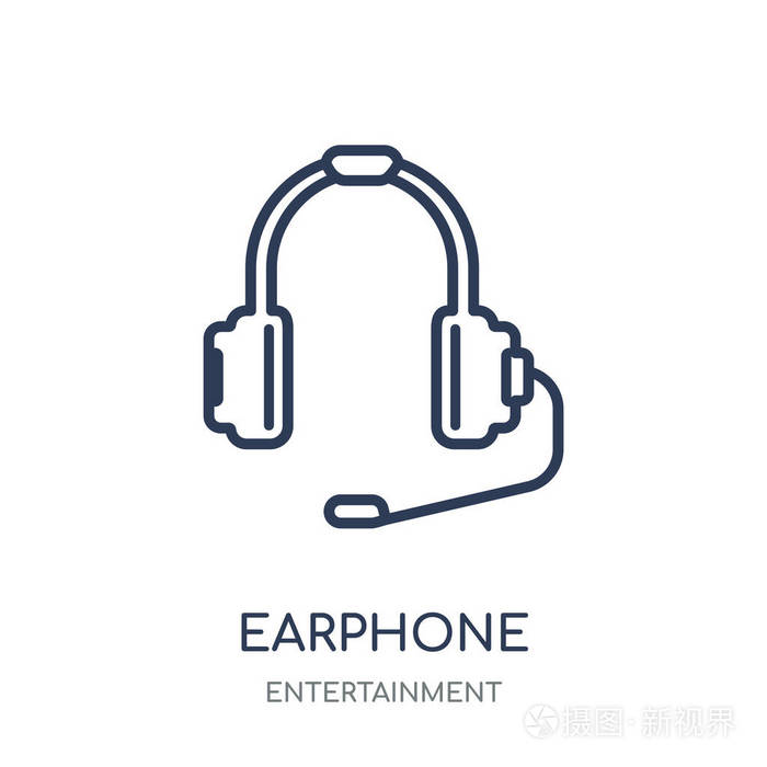 耳机线性符号设计从娱乐收藏