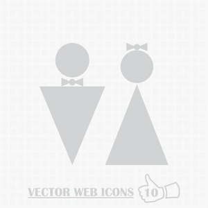 Wc web 图标。平面设计风格
