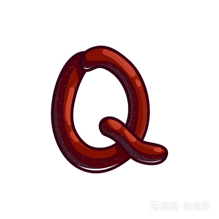 字母q. 创意巧克力设计的字体类型查出的白色背景.甜美闪亮的性格