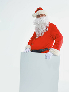 圣诞节主题 快乐的圣诞老人。在白色背景