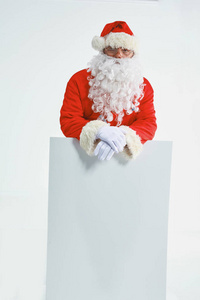圣诞节主题 快乐的圣诞老人。在白色背景