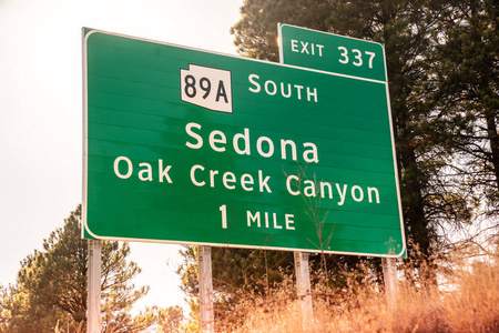 塞多纳, 橡树溪峡谷公路出口89a 标志, 亚利桑那州