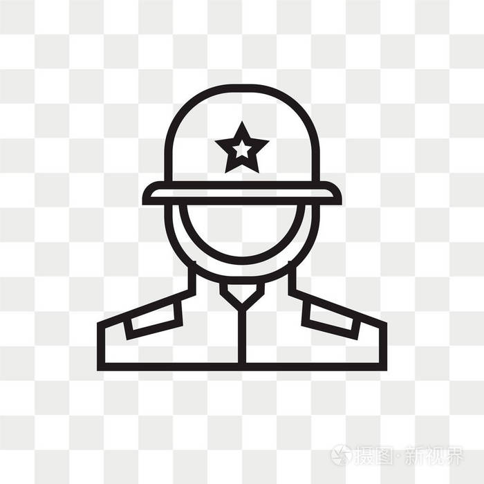 士兵矢量图标隔离在透明的背景下, 士兵
