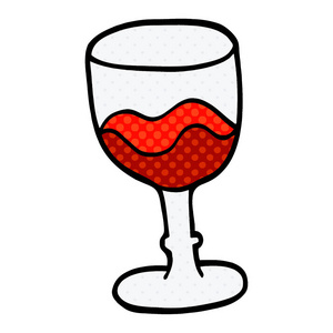 红葡萄酒动画片涂鸦玻璃
