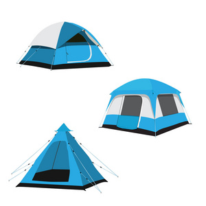 蓝色的野营帐篷