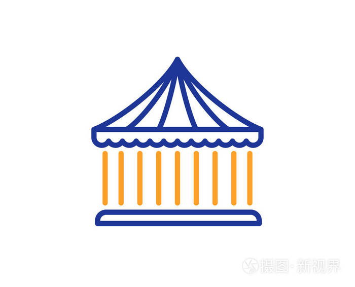 游乐园标志.五颜六色的轮廓概念.蓝色