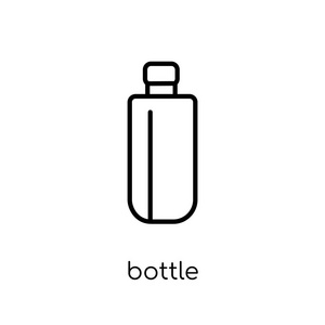 瓶图标。时尚现代平面线性向量瓶图标在白色背景从细线汇集, 概述向量例证