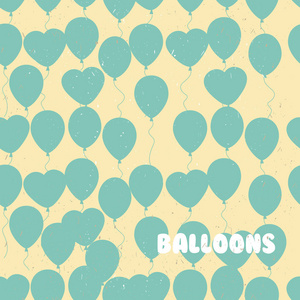 复古平气球图案。伟大的生日，婚礼，结婚纪念日，奖励和赢得设计。无缝背景