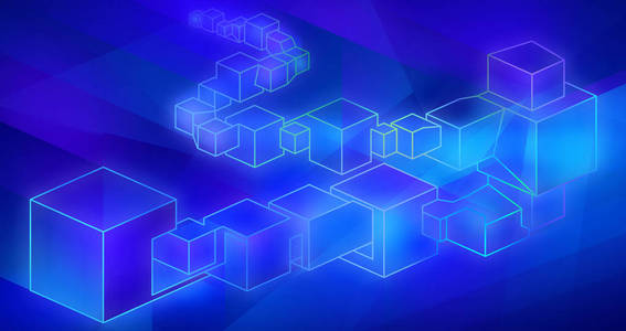 图像说明了区块链由从起源到当前块的一系列块组成。蓝色插图