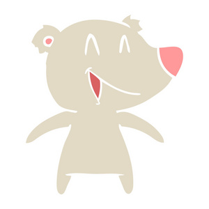 笑熊扁平颜色风格动画片