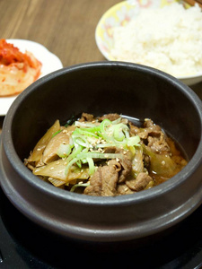 亚洲食品调味牛肉韩式烤肉图片