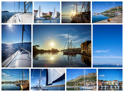 游艇 collage.sailboat.yachting 概念