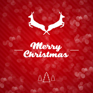 圣诞快乐圣诞背景与鹿和文本刻字