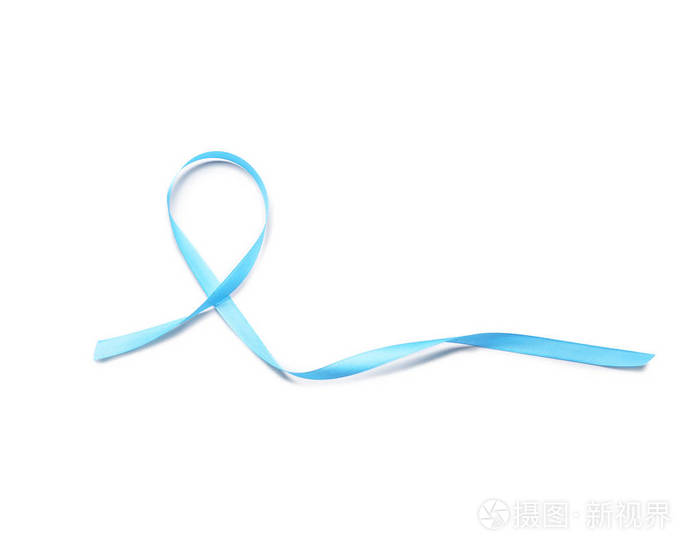 在白色背景上的蓝丝带