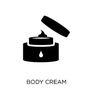 身体奶油图标。身体霜符号设计从卫生收藏。简单的元素向量例证在白色背景
