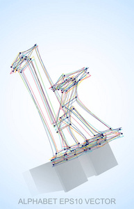 多色的草绘 K.手向量插图绘制 3d K