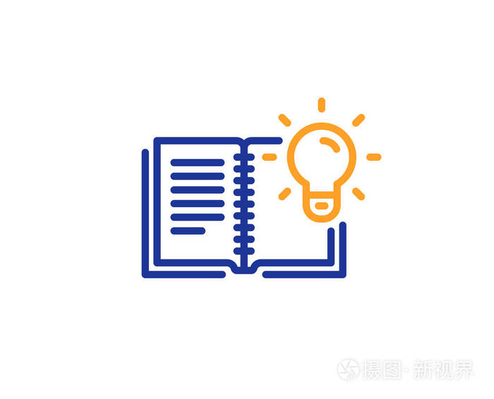 产品知识线图标.教育过程标志.五颜六色的轮廓概念.