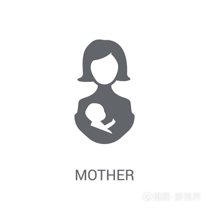 母亲图标.时尚的母亲标志概念的白色背景从家庭关系集合.