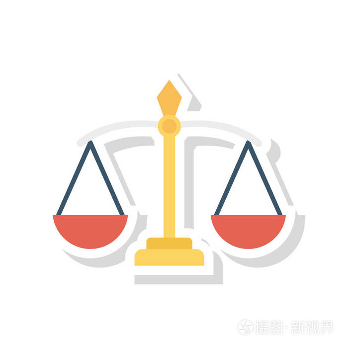 在白色背景,向量,例证查出的正义平面图标的标度