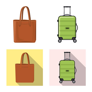 手提箱和行李标识的矢量插图。手提箱和旅途股票向量例证的汇集