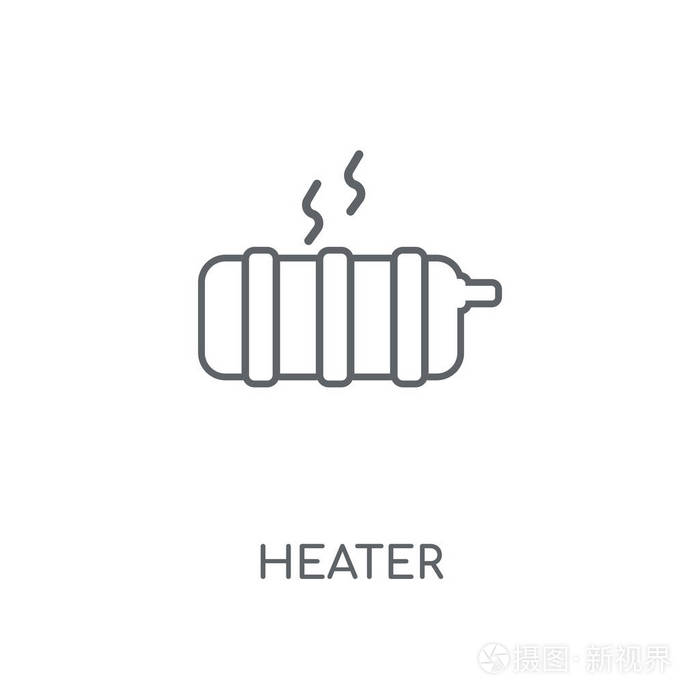 加热器概念笔画符号设计.