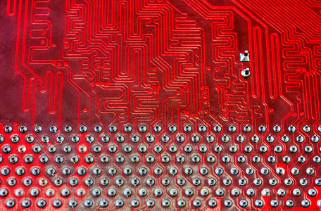 与红色计算机主板的技术背景