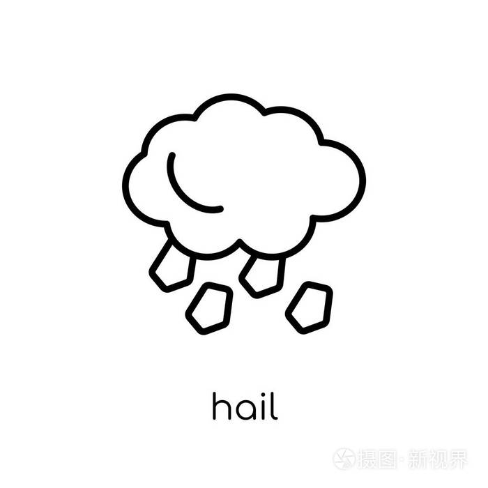 插画 冰雹图标.