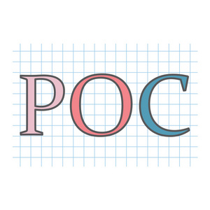 Poc 概念证明 写在方格纸页上的缩写矢量图