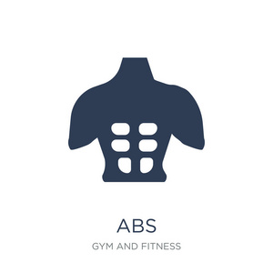 abs 图标。时尚的平面向量 abs 图标在白色背景从健身房和健身汇集, 向量例证可用于网络和移动, eps10