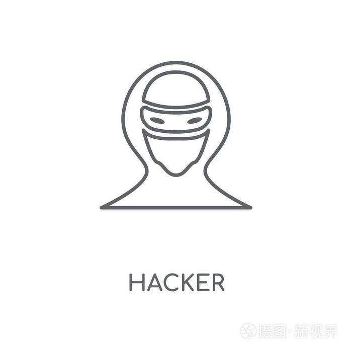 黑客概念笔画符号设计.