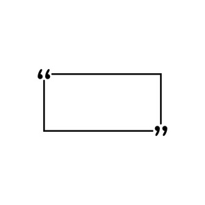 引号图标向量。引号大纲语音标记倒逗号或说话标记集合。在白色背景查出的向量线艺术插图