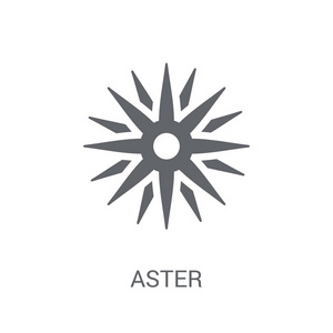 aster 图标。时尚的阿斯特标志概念的白色背景从自然收藏。适用于 web 应用移动应用和打印媒体