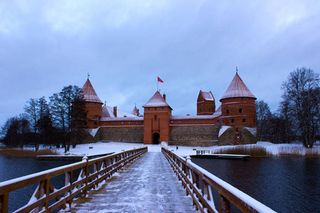 trakai 城堡在冬季