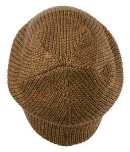 白色背景.knitted 帽子上孤立的帽子