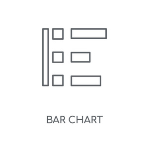 条形图线性图标。条形图概念笔画符号设计。薄的图形元素向量例证, 在白色背景上的轮廓样式, eps 10