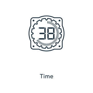 时尚设计风格的时间图标。在白色背景上隔离的时间图标。时间矢量图标简单和现代平面符号为网站, 移动, 标志, 应用程序, ui。时