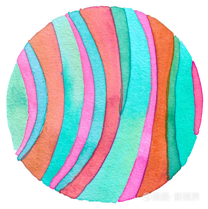 抽象的彩虹丙烯酸和水彩圈画背景