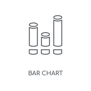 条形图线性图标。条形图概念笔画符号设计。薄的图形元素向量例证, 在白色背景上的轮廓样式, eps 10