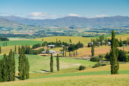 高山绿色自然景观与山背景, 新西兰内陆