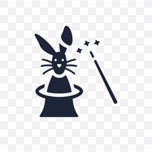 马戏团兔子透明图标。马戏兔子符号设计从马戏收藏。简单的元素向量例证在透明背景