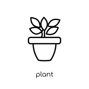 植物图标。时尚现代平线性向量植物图标在白色背景从细线农业农业和园艺汇集, 概述向量例证