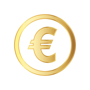 金色象征欧元货币。矢量图