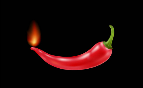 红辣椒在火