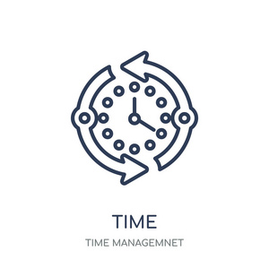 时间图标。时间管理网集合中的时间线性符号设计