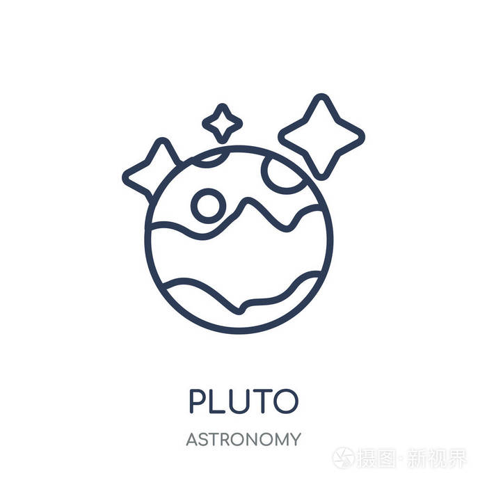 冥王星图标.从天文学收藏的冥王星线性符号设计