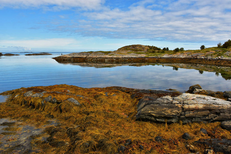 美丽的风景在著名的大西洋路海岸亚特兰蒂斯船务斯韦恩, 更多的奥格罗姆斯达尔县, 挪威