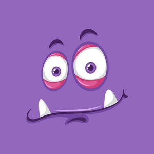 紫色怪物面部表情插图