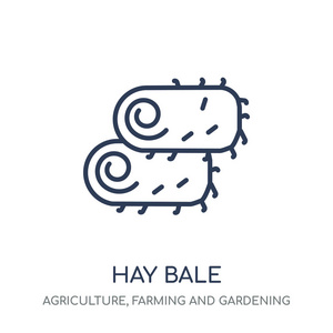 干草桶图标。干草线符号设计从农业, 农业和园艺收藏。简单的大纲元素向量例证在白色背景