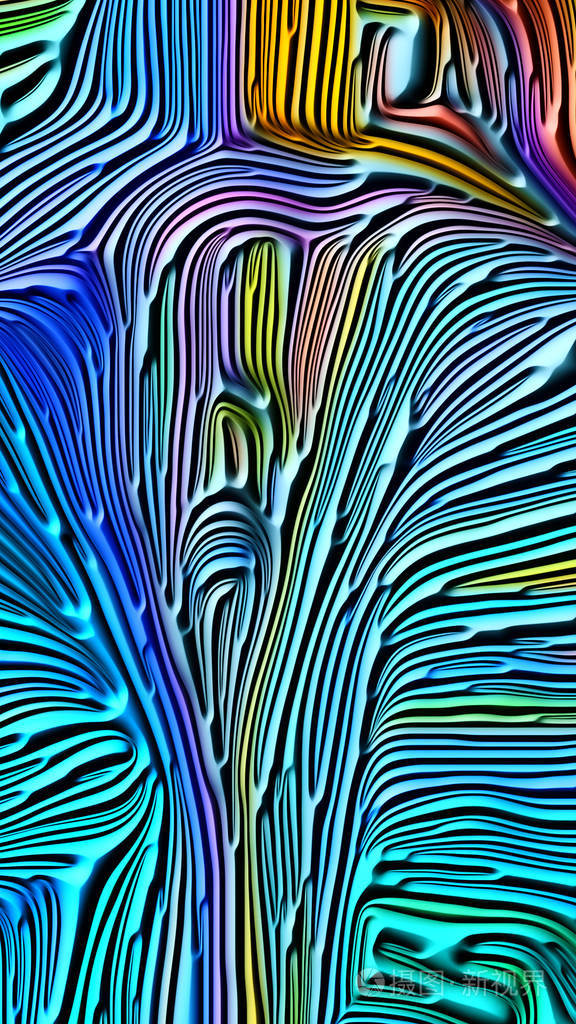 彩色浮雕3d 渲染的背景设计自然形态,艺术,设计和装饰的几何学作品