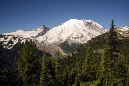 小径高巴勒斯山瀑布山脉雷尼尔山